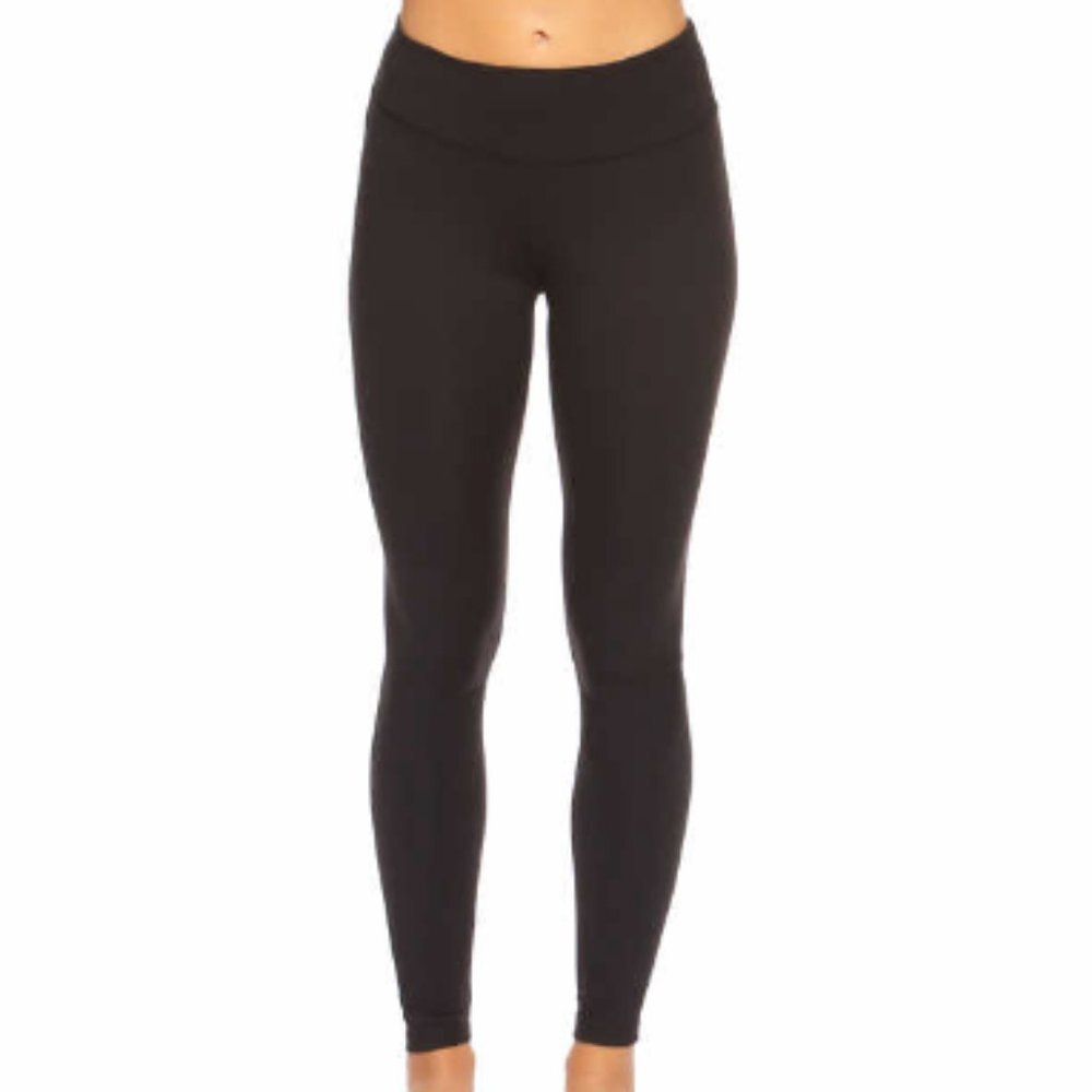 Felina Black Sueded Leggings Size S Wide Waistband Mid Rise Soft Yoga